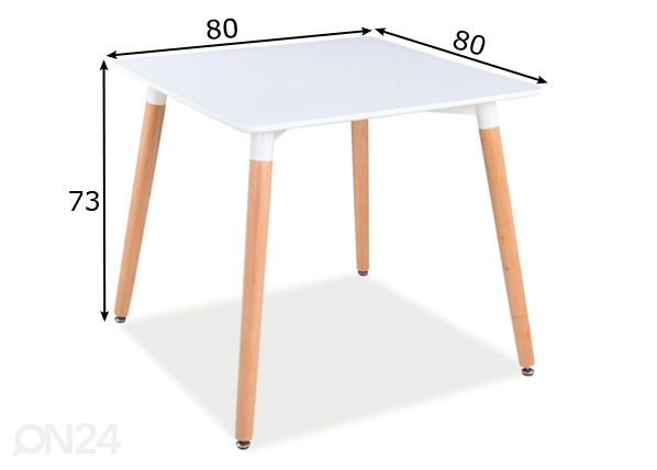 Обеденный стол Nolan II 80x80 cm размеры