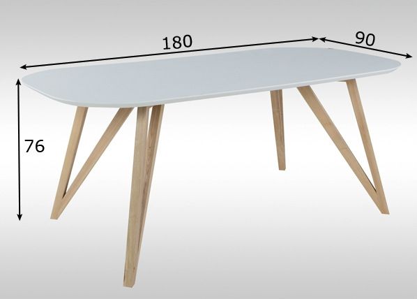 Обеденный стол Odense 90x180 cm размеры