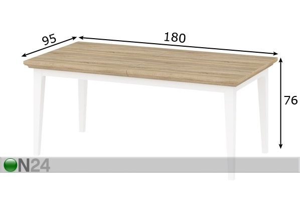 Обеденный стол Paris 95x180 cm размеры