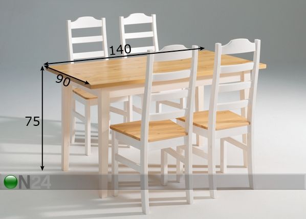 Обеденный стол Scala 90x140 cm размеры