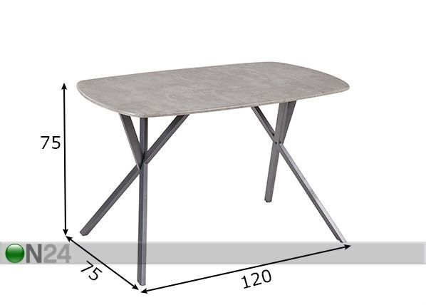Обеденный стол Sherry 75x120 cm размеры