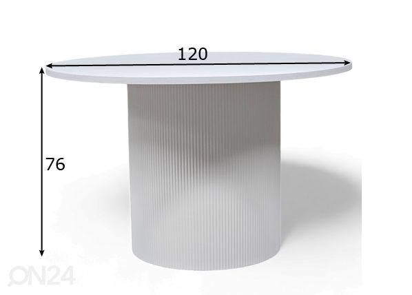 Обеденный стол Sierra Ø 120 cm размеры
