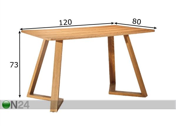 Обеденный стол Tarmo 120x80 cm размеры