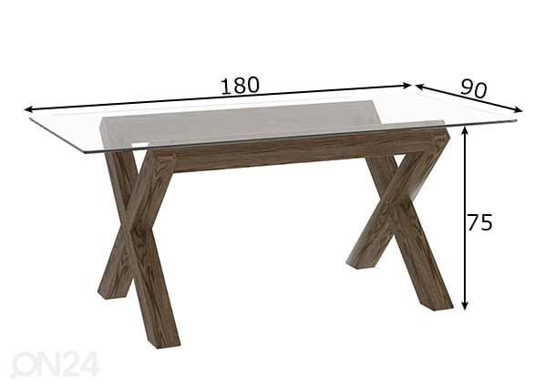 Обеденный стол Turin 90x180 см размеры