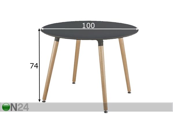 Обеденный стол Villas Ø 100 cm размеры