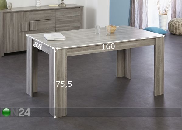 Обеденный стол Warren 160x88 cm размеры