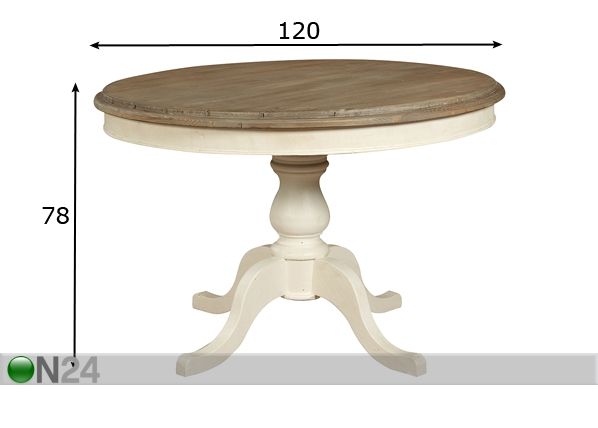 Обеденный стол Westerly Ø 120 cm размеры