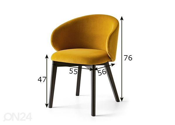 Обеденный стул Tuka, 2 шт размеры