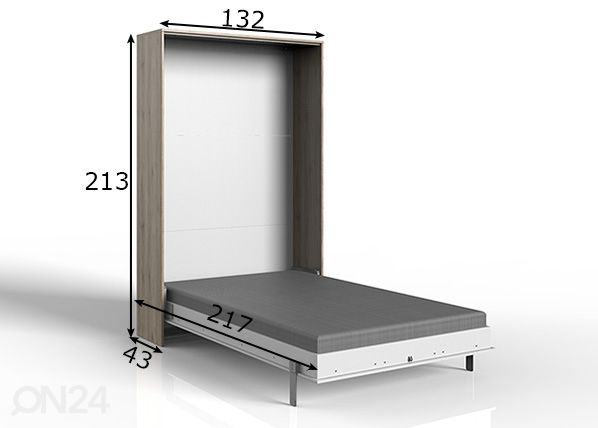 Откидная кровать-шкаф Juist 120x200 cm размеры