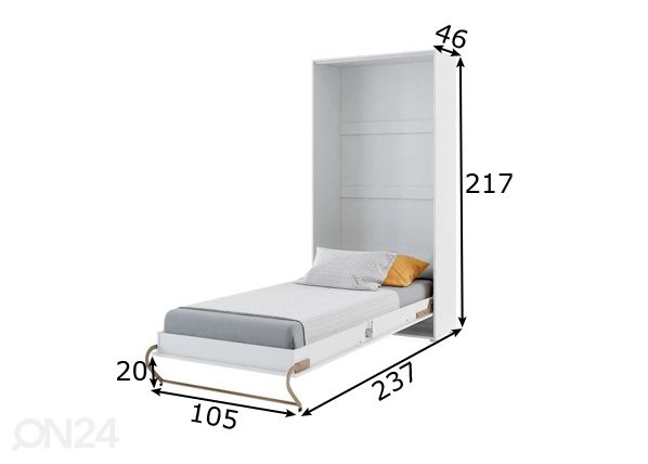 Откидная кровать-шкаф Lenart CONCEPT PRO 90x200 cm размеры