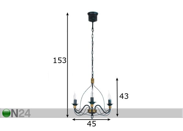 Подвесной светильник Античный 3x40W размеры
