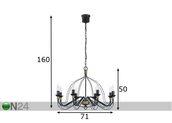 Подвесной светильник Античный 8x40W размеры