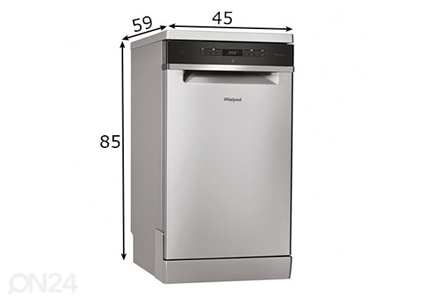 Посудомоечная машина Whirlpool WSFO 3O34 PF X размеры