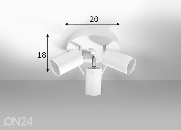 Потолочный светильник Ring 3P, белый размеры