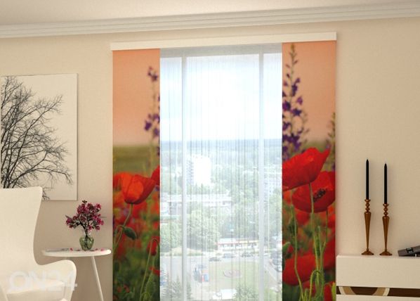 Просвечивающая панельная штора Wonderful Poppies 80x240 cm