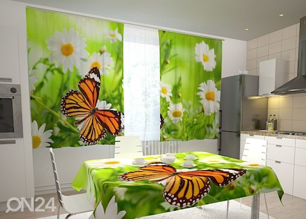 Просвечивающая штора Butterfly and camomiles 200x120 см
