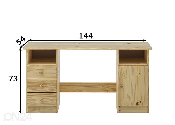 Рабочий стол 54x144 cm, натуральный размеры