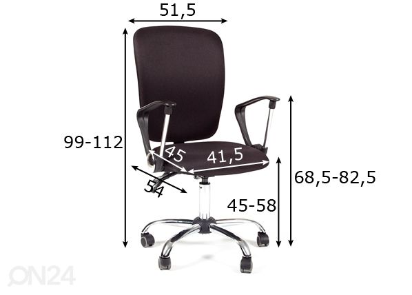 Рабочий стул Chairman 9801 размеры