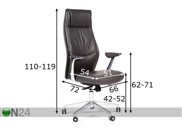 Рабочий стул Chairman Vista размеры