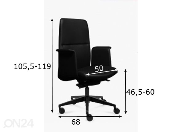 Рабочий стул Luna Manager размеры