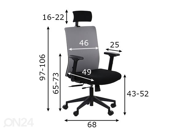 Рабочий стул Riverton размеры