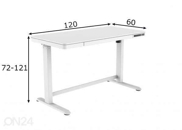 Регулируемый по высоте рабочий стол Smart Fit , белый размеры