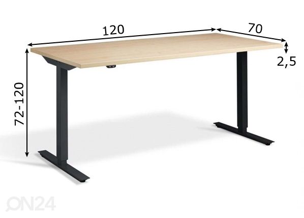 Регулируемый рабочий стол 120 cm размеры