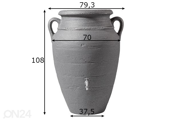 Резервуар для воды Antiik Amphora Dark Granite 250 л размеры