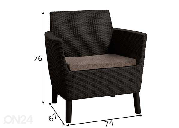 Садовое кресло Keter Salemo 2 шт, коричневый размеры
