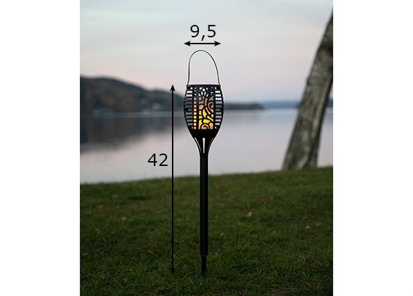 Садовый светильник-факел на солнечной батарее 3в1 размеры