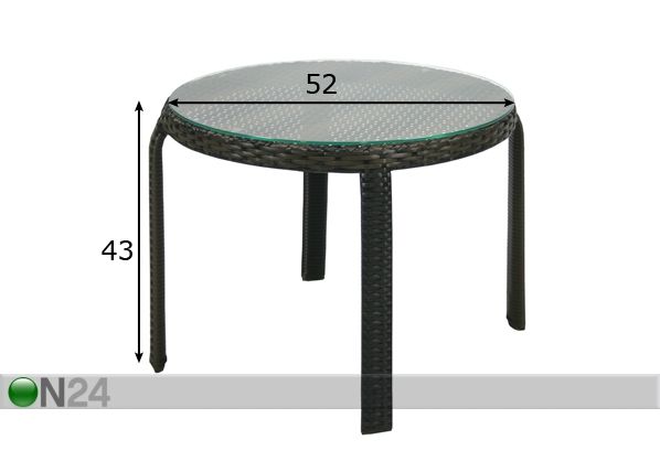 Садовый столик Wicker размеры
