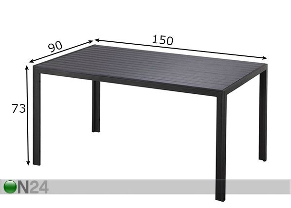 Садовый стол из полидерева 150x90 cm размеры