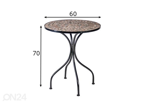 Садовый стол Mosaic Ø 60 cm размеры