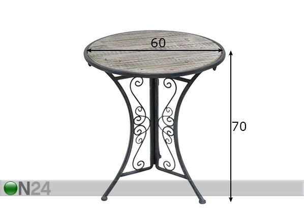 Садовый стол Volta Ø 60 cm размеры