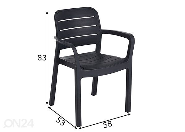 Садовый стул Keter Tisara, графит размеры
