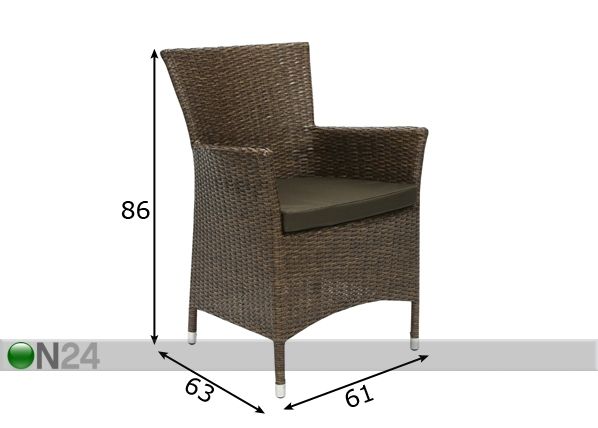 Садовый стул Wicker-1 размеры