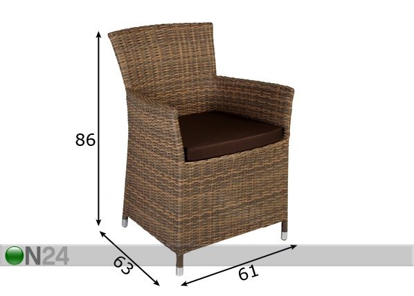 Садовый стул Wicker размеры