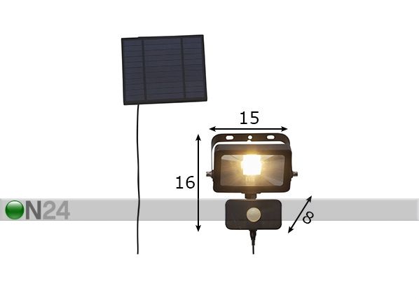 Светильник с солнечной батареей Spotlight размеры