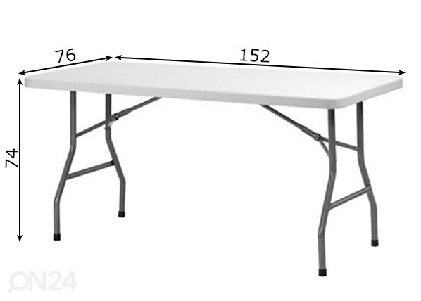 Складной садовый стол 76x152 см размеры