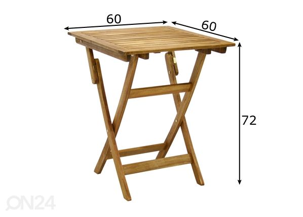 Складной садовый стол Finlay 60x60 см размеры