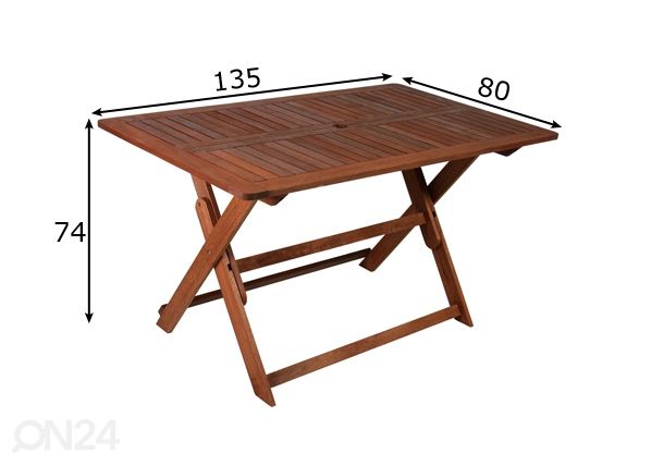 Складной садовый стол Modena 80x135 см размеры