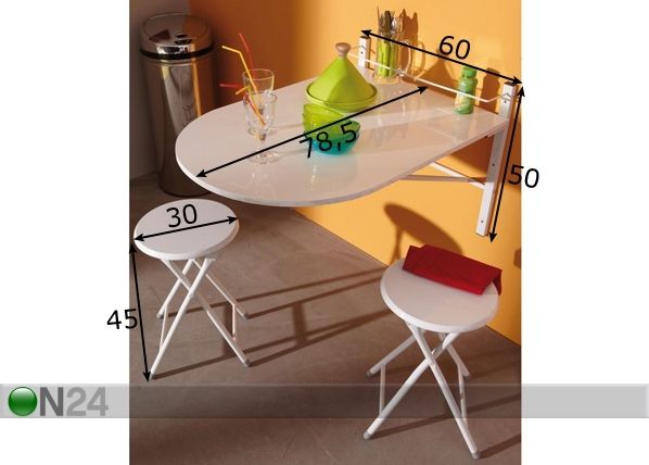 Складной стол + 2 складных стула размеры