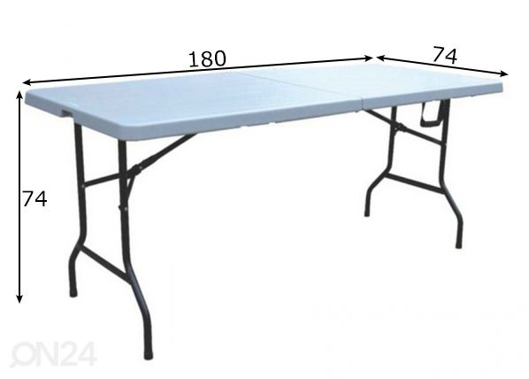 Складной стол 74x180 см размеры
