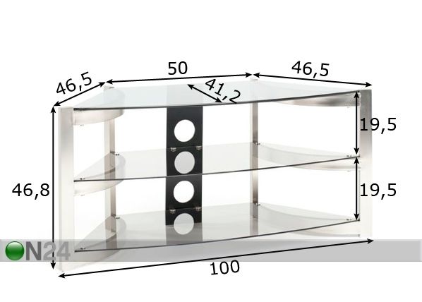 Угловая подставка под ТВ Skala размеры
