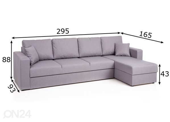Угловой диван-кровать Marta размеры