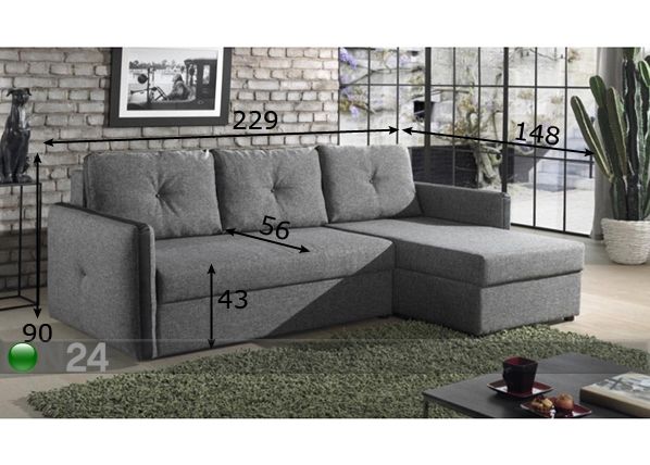 Угловой диван-кровать Storm размеры