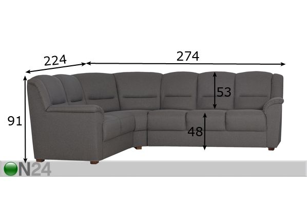 Угловой диван Camilla размеры