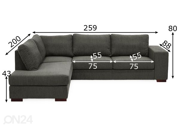 Угловой диван Carelia Jumbo размеры