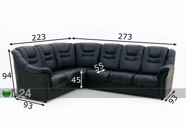 Угловой диван Carol размеры