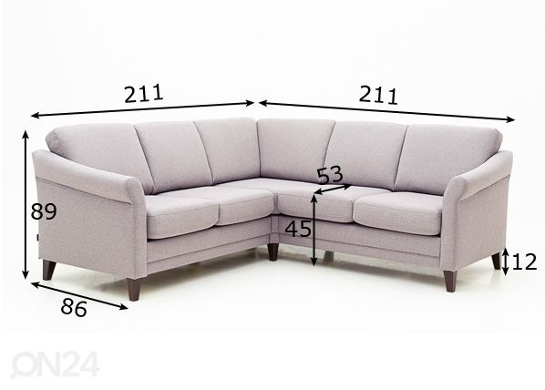 Угловой диван Linda размеры
